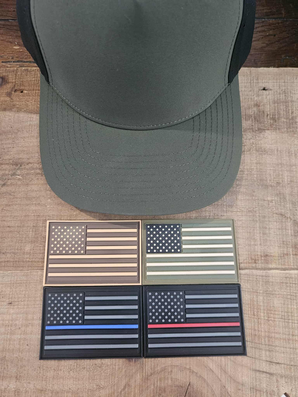 Dark Alternate American Flag PVC Patches