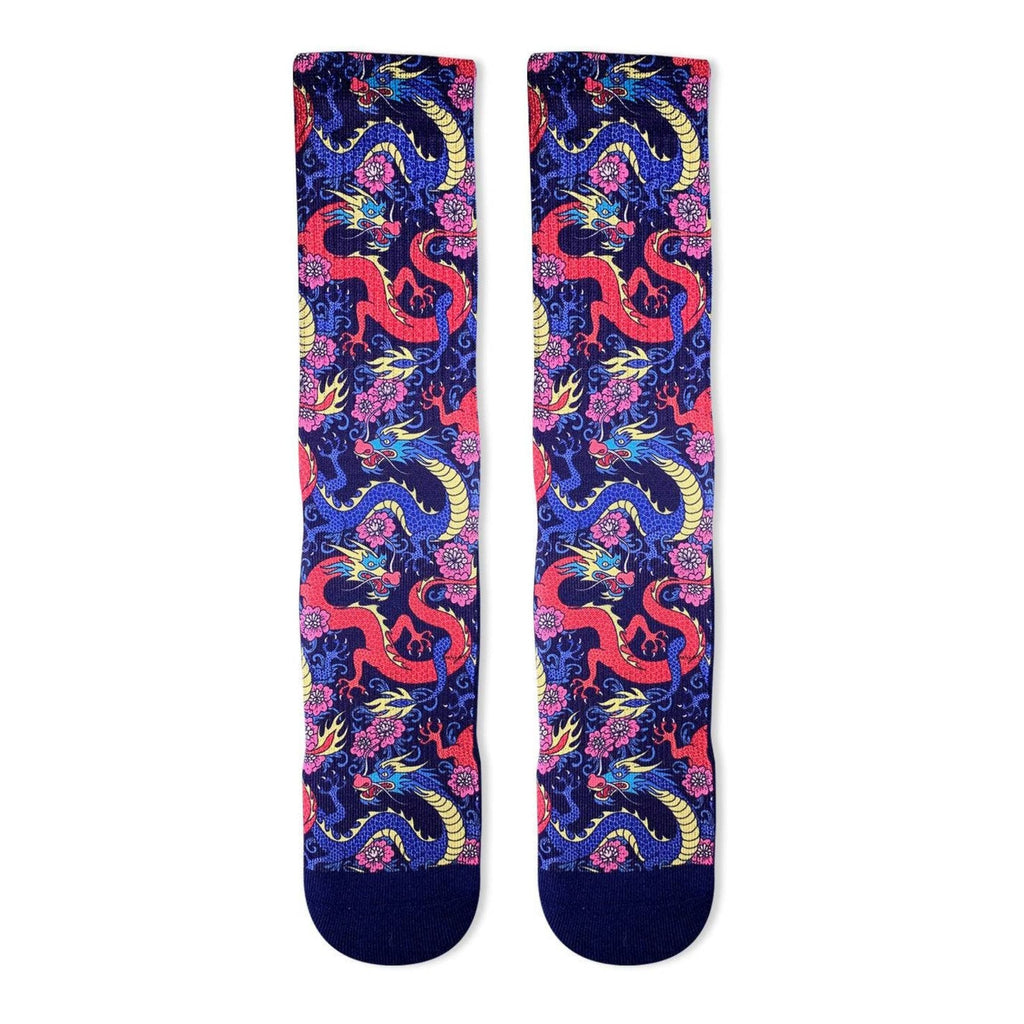 Chinese Dragons Men's Socks | Colorful Novelty Crew Socks