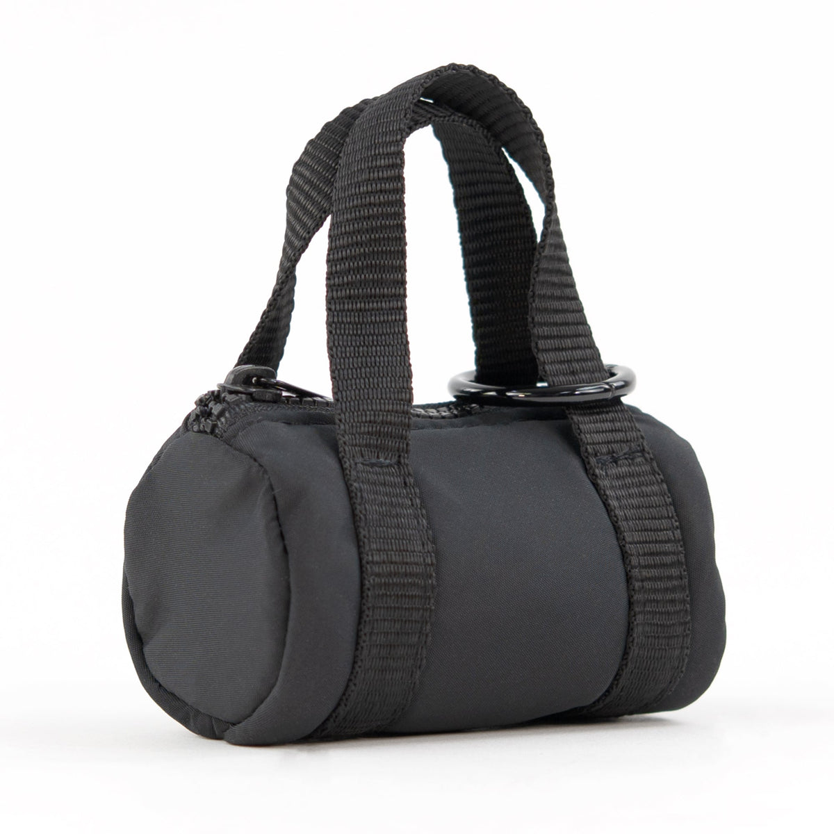 packlab Micro Nano Duffel Keychain - Black Mini Duffel Bag Coin Purse for Lip Balm, Earbuds & Everyday Essentials