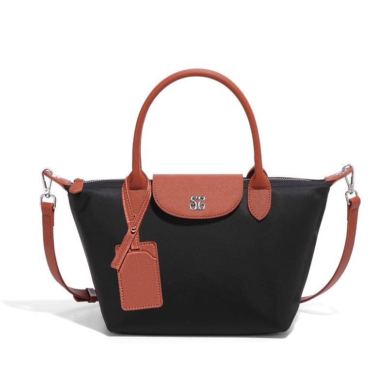 Women's Trendy Nylon Dumplings Fashionable Simple Contrast Handbags