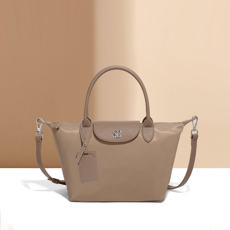 Women's Trendy Nylon Dumplings Fashionable Simple Contrast Handbags