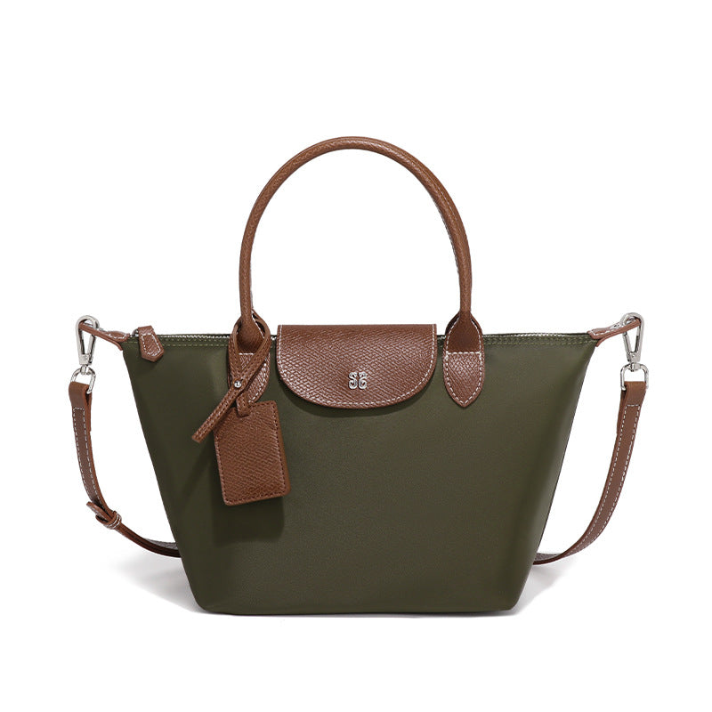 Women's Trendy Nylon Dumplings Fashionable Simple Contrast Handbags