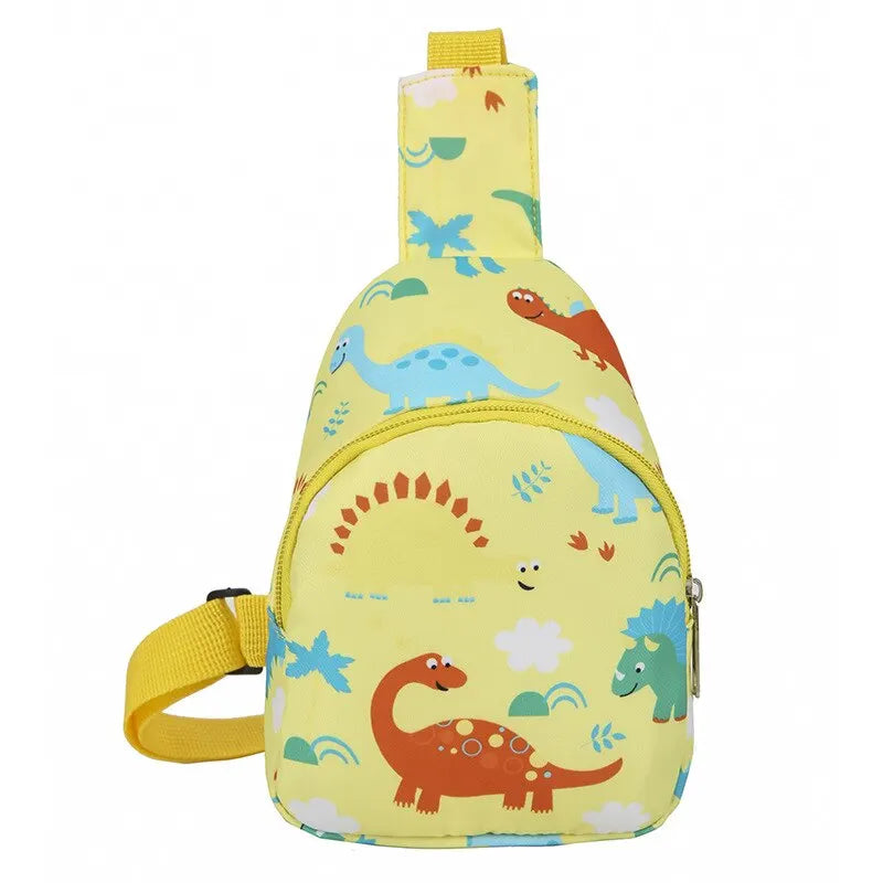 Children's Cute Dinosaur Shoulder Bag – Casual Nylon Messenger Bag, Coin Purse for Baby Girls & Boys, Small Chest Handbag for Kids