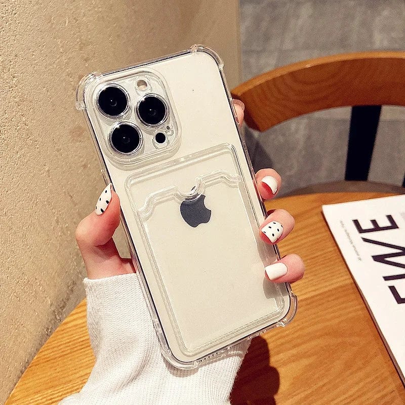 Transparent Card Slot Bag Holder iPhone Case