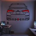 2023 Civic SI Back View Metal Neon Car Wall Art - MTN0259